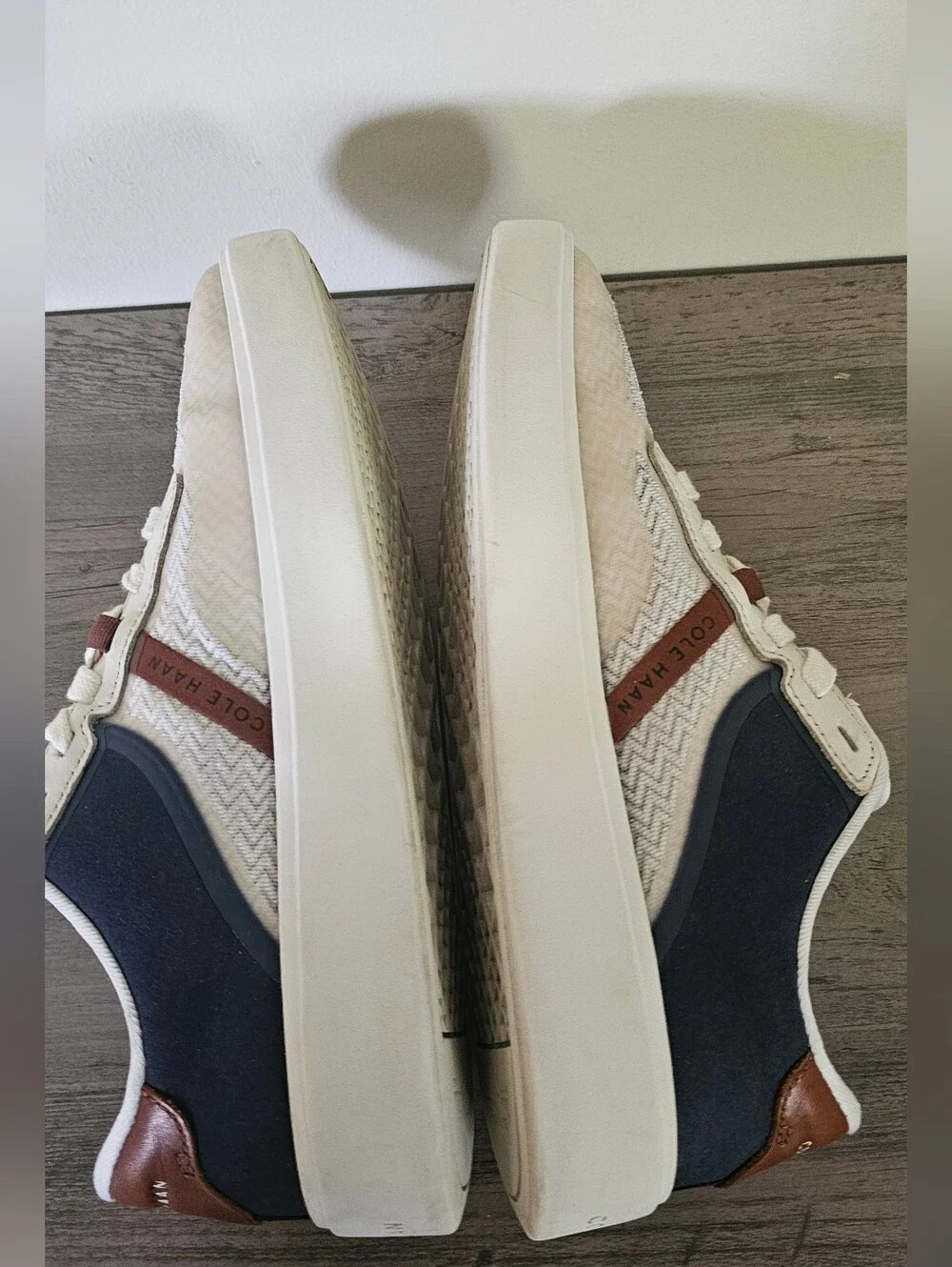 Cole Haan Men's Grand Crosscourt Winner sneakers Ivory Navy Blue Brown 8 M